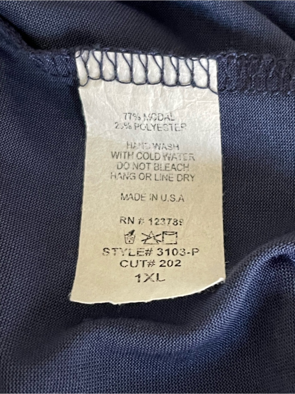 Jolie Indigo Navy Scoop Neck Tank Style Modal Tie Midi Dress (1XL) - Picture 15 of 15